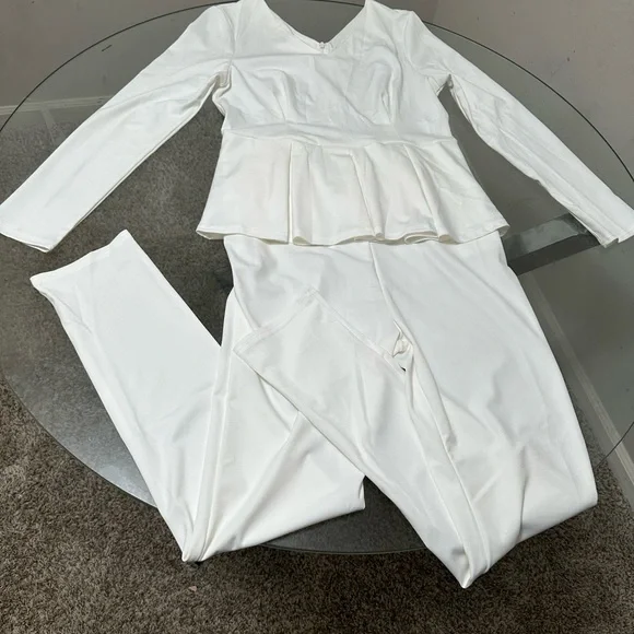 PEPLUM ONE PIECE JUMPSUIT WITH SIDE POCKETS. - Picture 6 of 13